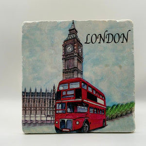 Big Ben London Natural Travertine Stone Hotpad artwork