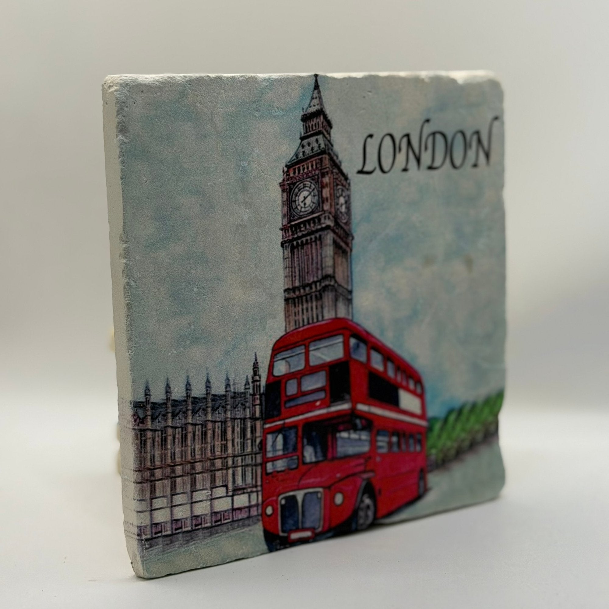 Big Ben London Natural Travertine Stone Hotpad artwork