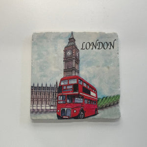 Big Ben London Natural Travertine Stone Hotpad artwork