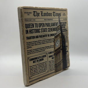 Big Ben Newspaper Natural Travertine Stone Hotpad 2