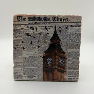 Big Ben London Newspaper Stone Coaster