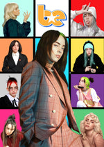 Billie Eilish collage artwork printed on MDF wall poster