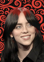Billie Eilish Red Black artwork printed on MDF wall poster
