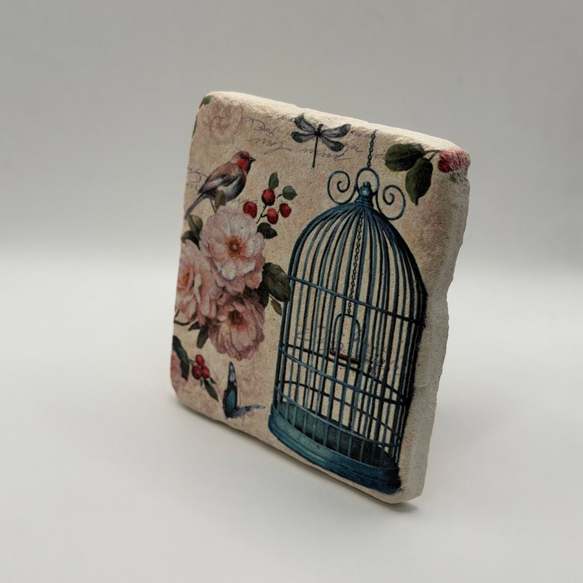 Bird Cage Portrait Stone Coaster