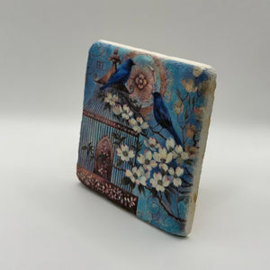Bird Flower Stone Coaster