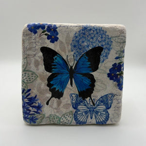 Blue Butterfly Stone Coaster