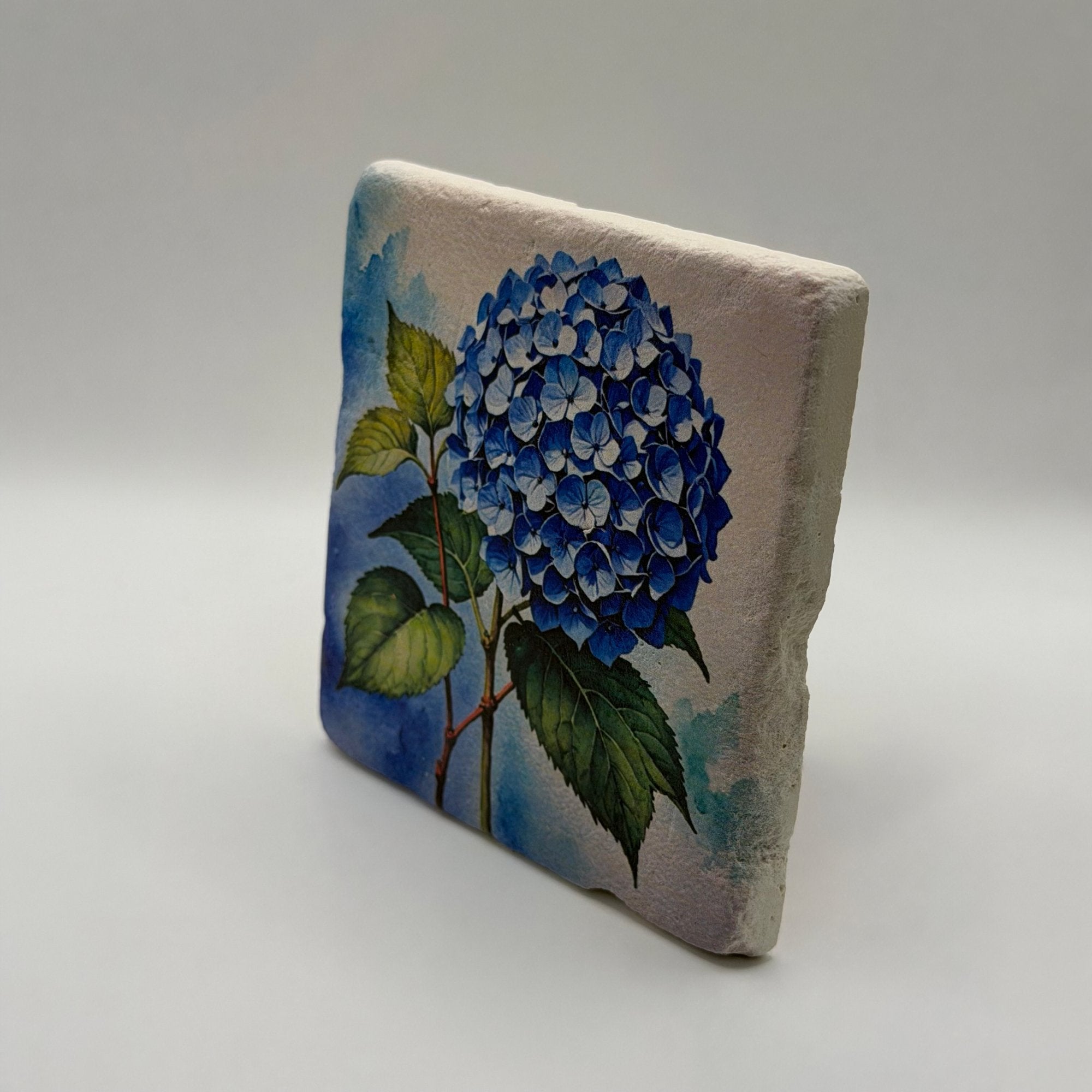 Vintage Blue Hydrangea Stone Coaster
