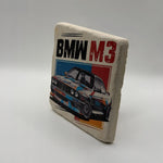 BMW M3 logo printed on square travertine stone coaster