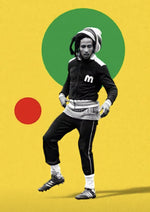 Bob Marley dance artwork printed on MDF wall poster