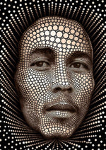 Bob Marley Mosaic artwork printed on MDF wall poster