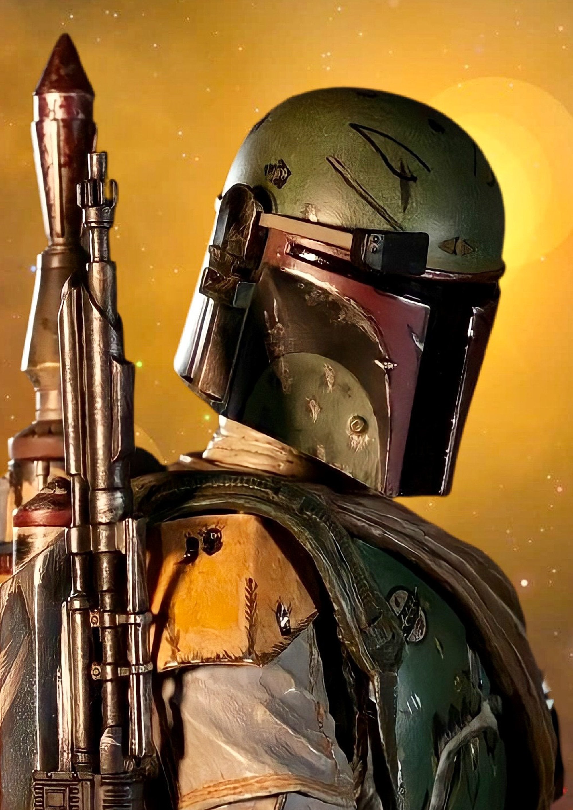 Bobba Fett artwork printed on MDF wall poster