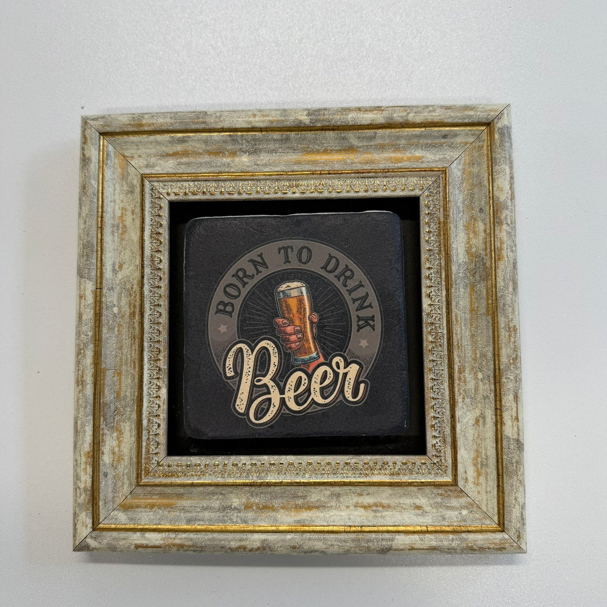 Variant Mapping v4 | born-to-drink-beer-natural-travertine-stone-coaster | with Gold Frame | sha256:8cc930b4cf4f