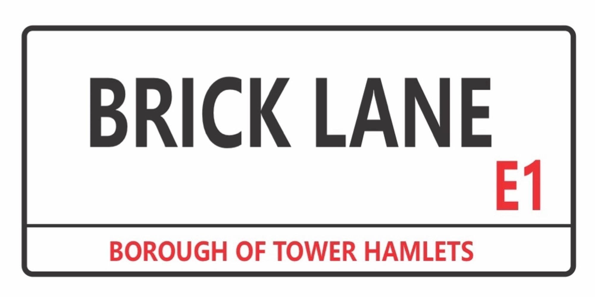 Brick Lane London street sign design displayed as wall decor