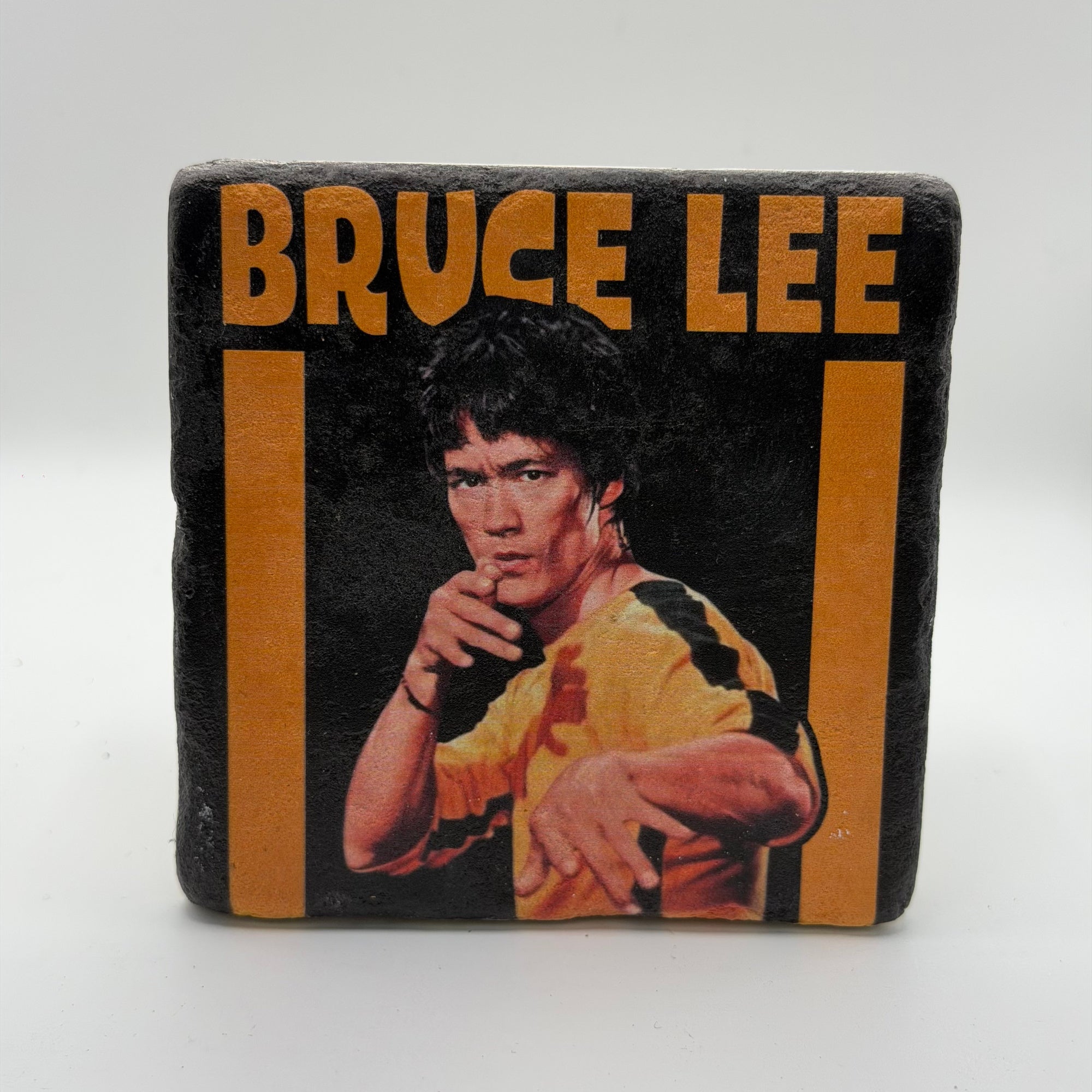 Bruce Lee Black Game of Death Stone Coaster 1