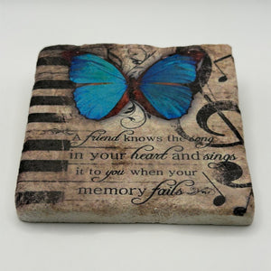 Butterfly Blue Stone Coaster