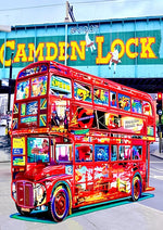 Camden Lock bus slogan artwork printed on MDF wall poster