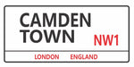 Camden Town London street sign design displayed as wall decor