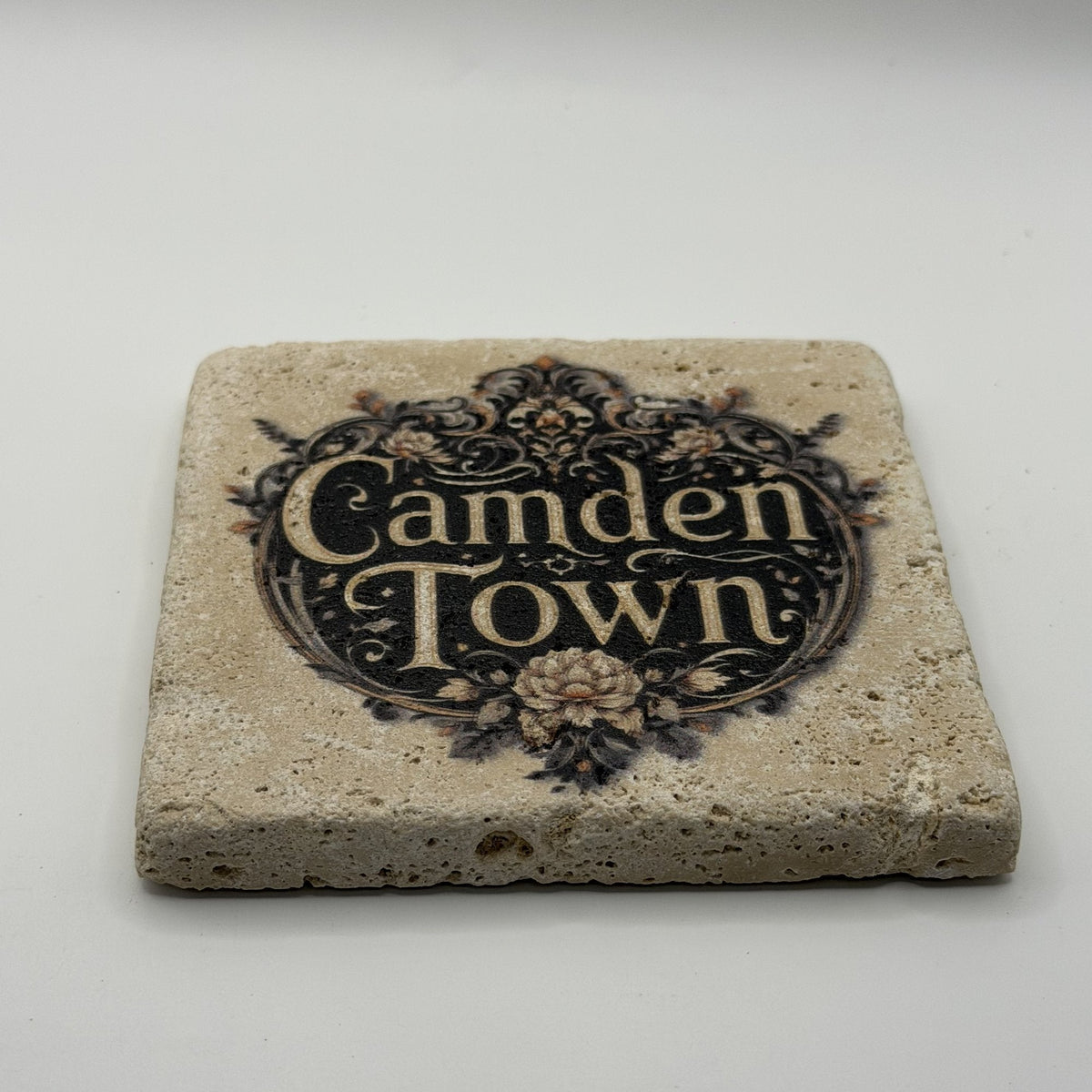 Camden Town Natural Travertine Stone Coaster artwork