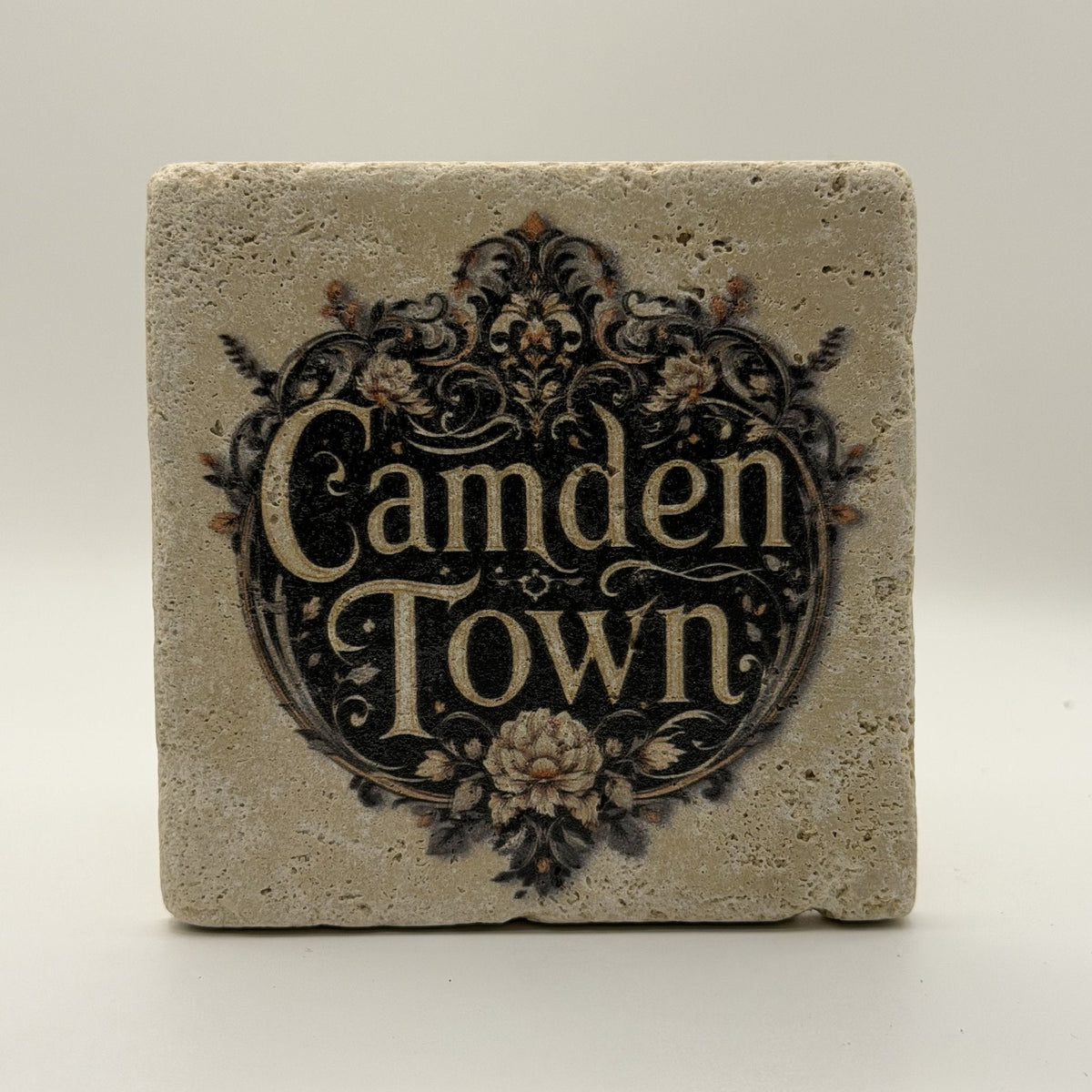 Camden Town Natural Travertine Stone Coaster artwork