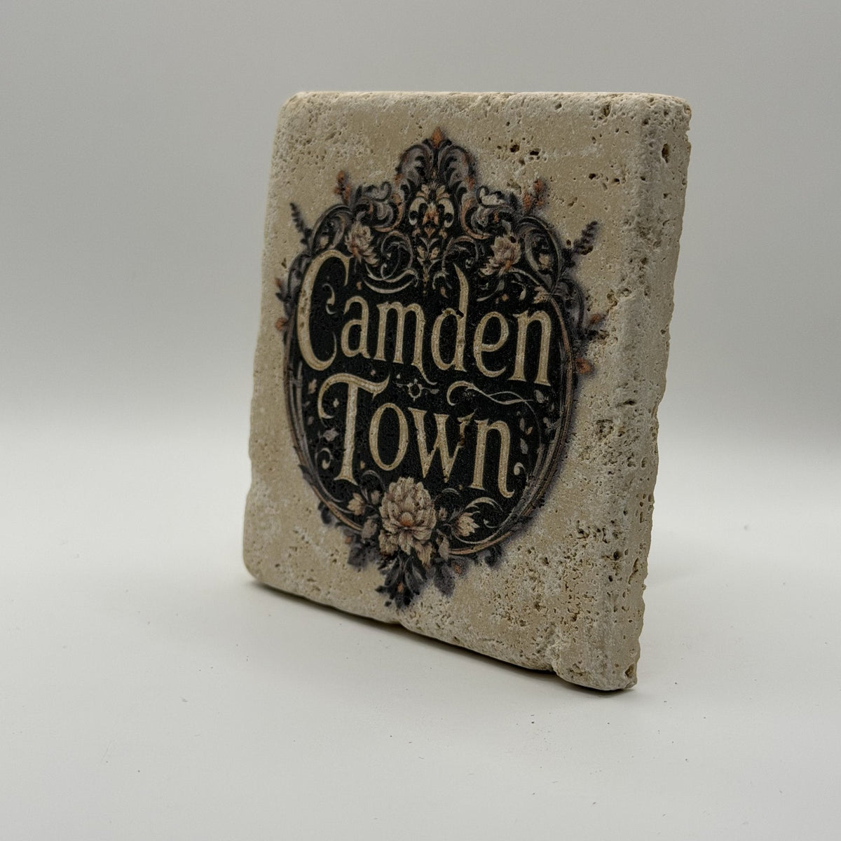 Camden Town Natural Travertine Stone Coaster artwork