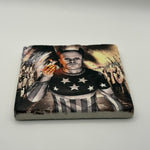 Captain America Natural Travertine Stone Coaster artwork