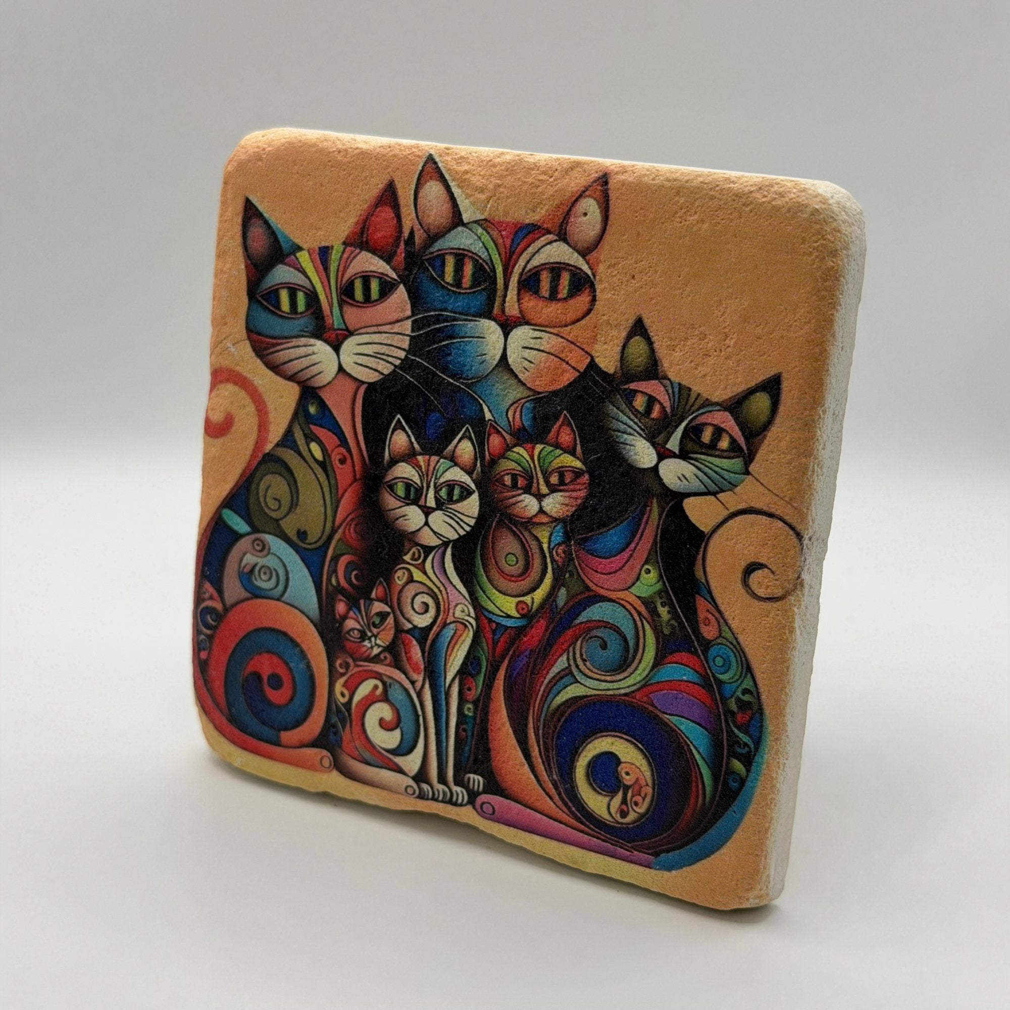 Cat Family Stone Coaster