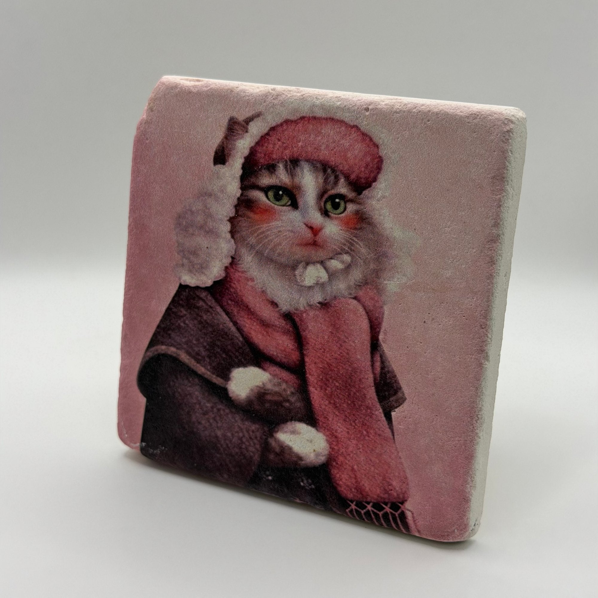 Whisker Wonder Cat Stone Coaster