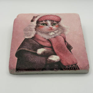 Whisker Wonder Cat Stone Coaster