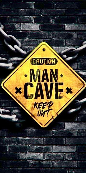 Caution keep out design displayed as a decorative MDF wall sign