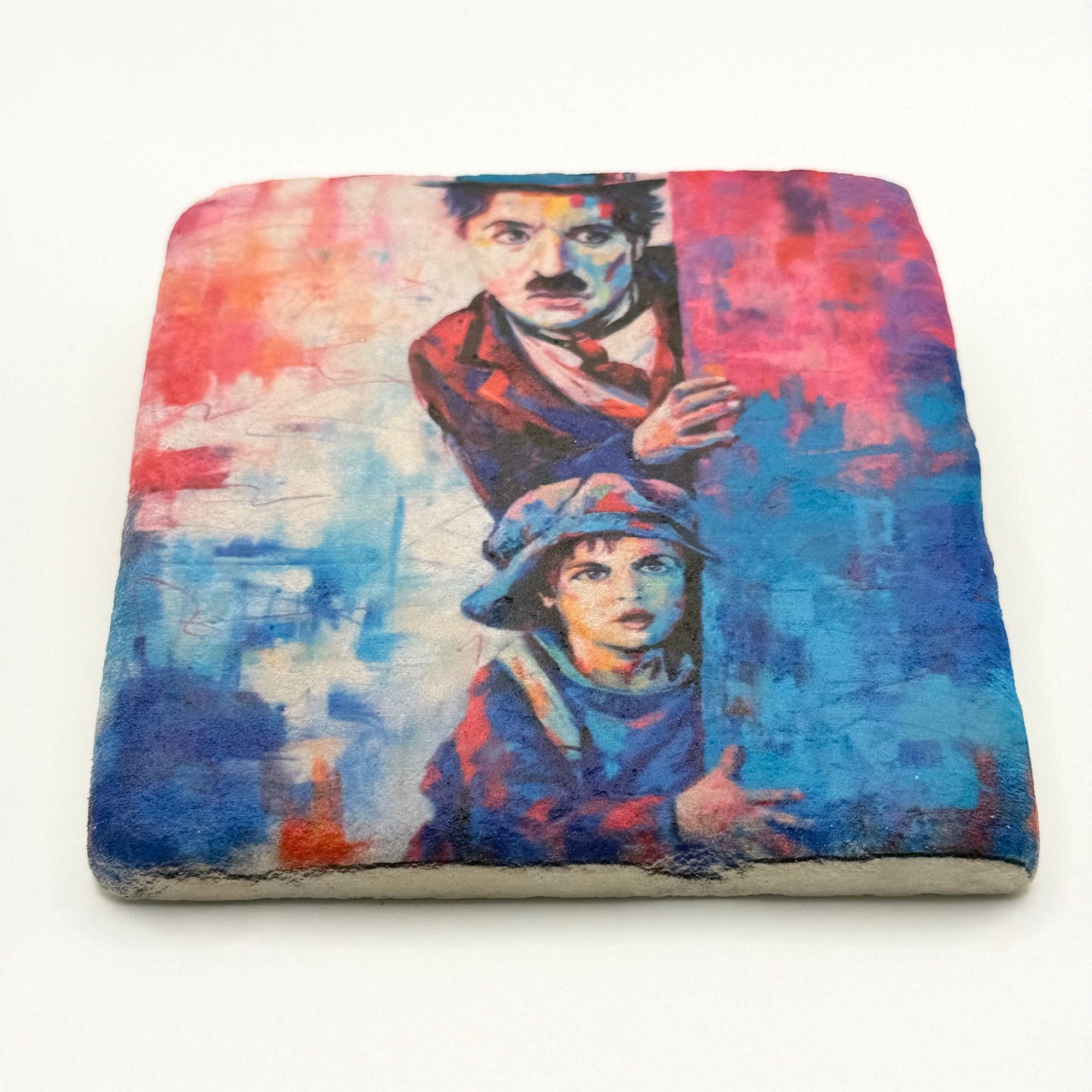 Charlie Chaplin and a Child Stone Coaster