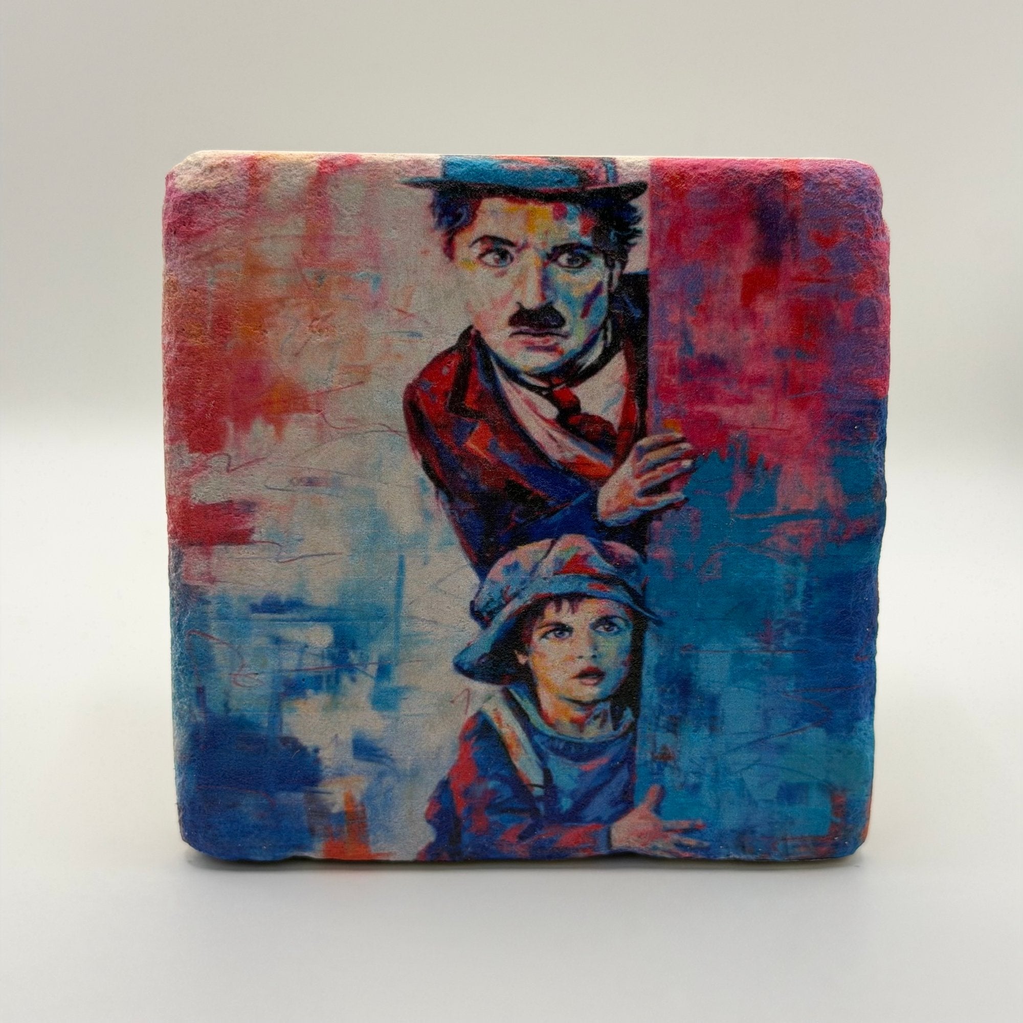 Charlie Chaplin and a Child Stone Coaster