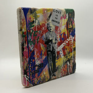 Charlie Chaplin Graffiti Natural Travertine Stone Hotpad 3