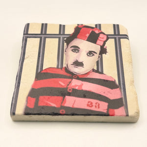 Charlie Chaplin As The Little Tramp Stone Coaster