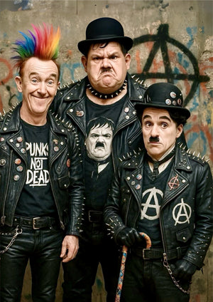 Charlie Chaplin punk artwork printed on MDF wall poster