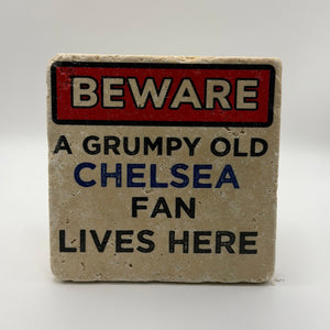 Grumpy Old Chelsea Fan Stone Coaster