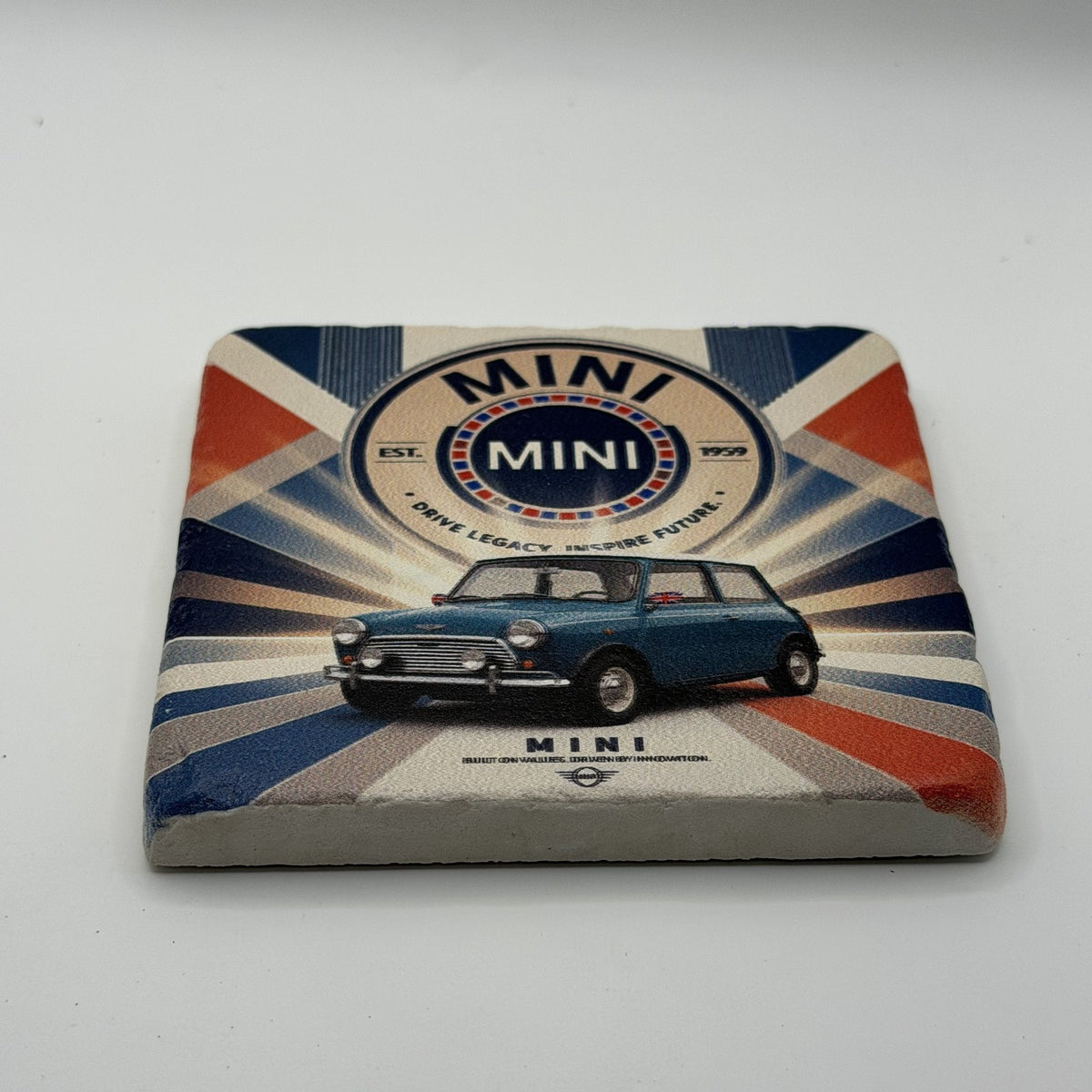 Classic Bentley Gt Natural Travertine Stone Coaster artwork