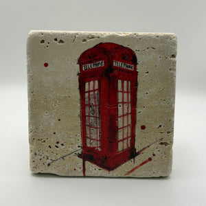 London Classic Phone Box Stone Coaster product image