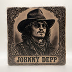 Cowboy Johnny Depp Natural Travertine Stone Hotpad 1