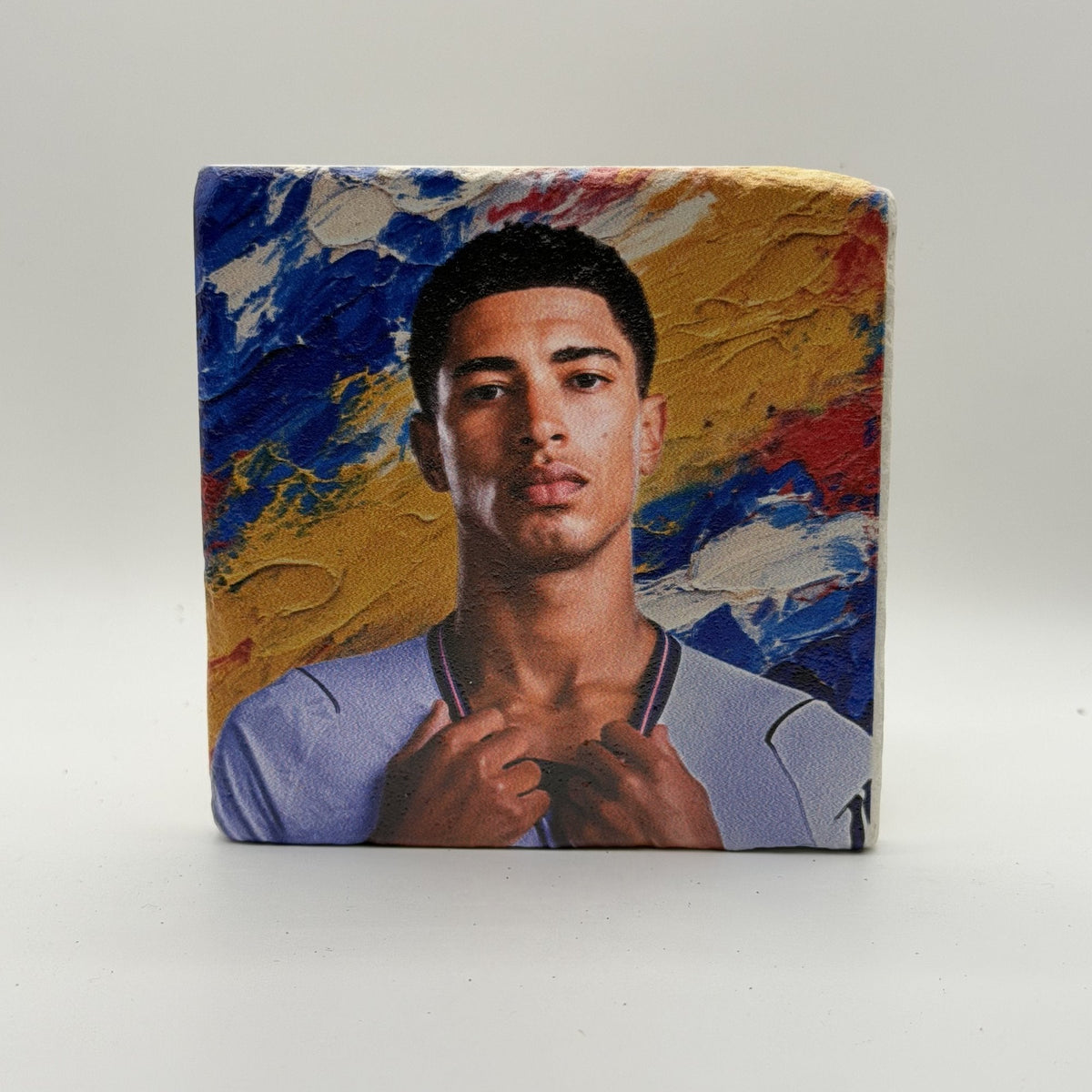 Cristiano Ronaldo Portugal Natural Travertine Stone Coaster artwork