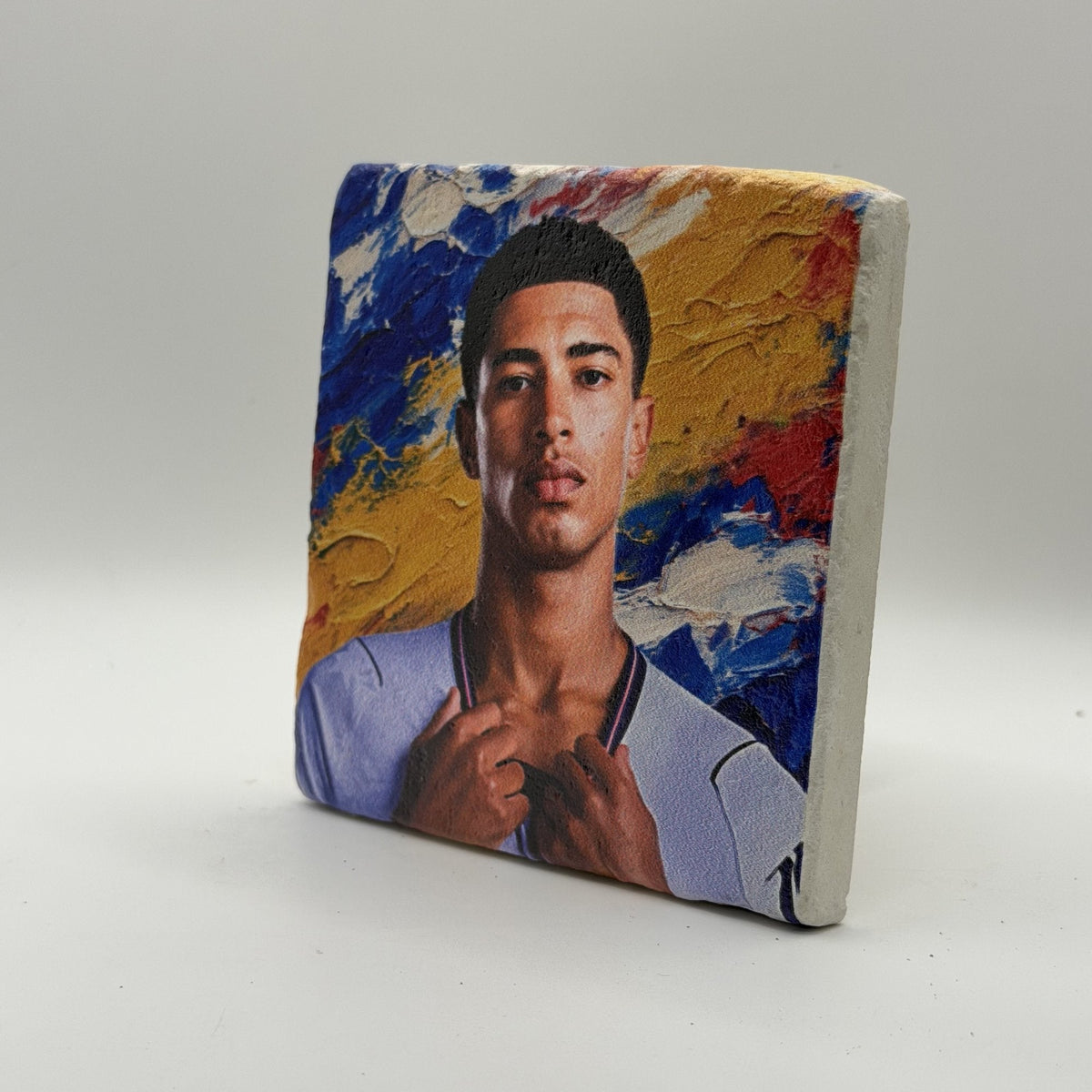 Cristiano Ronaldo Portugal Natural Travertine Stone Coaster artwork