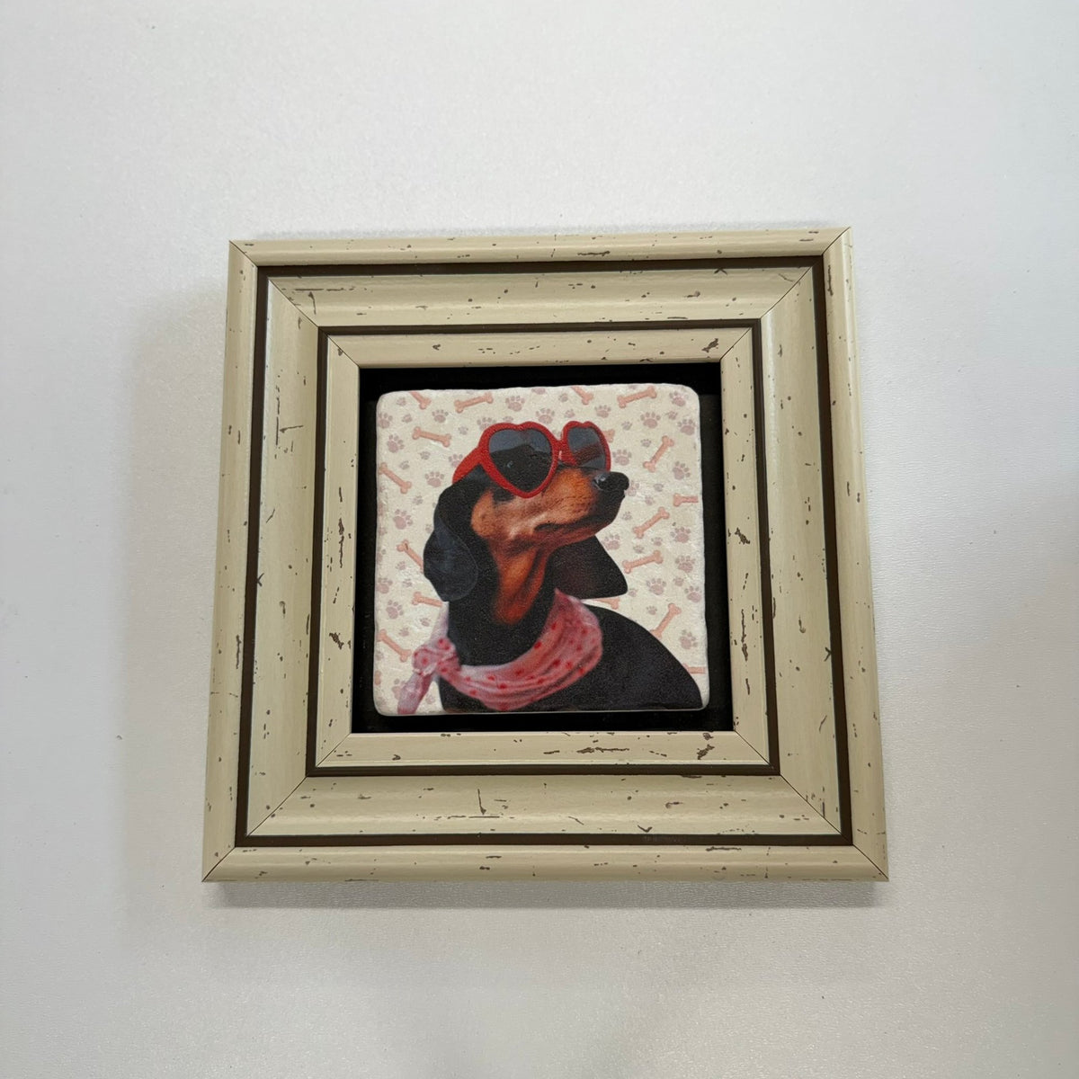 Variant Mapping v4 | dachshund-pink-scarf-portrait-stone-coaster | with White Frame | sha256:3a346b2108b6