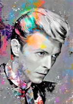 Watercolor artwork of David Bowie printed on MDF wall poster