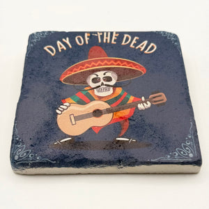Day of the Dead Natural Stone Skull Coaster