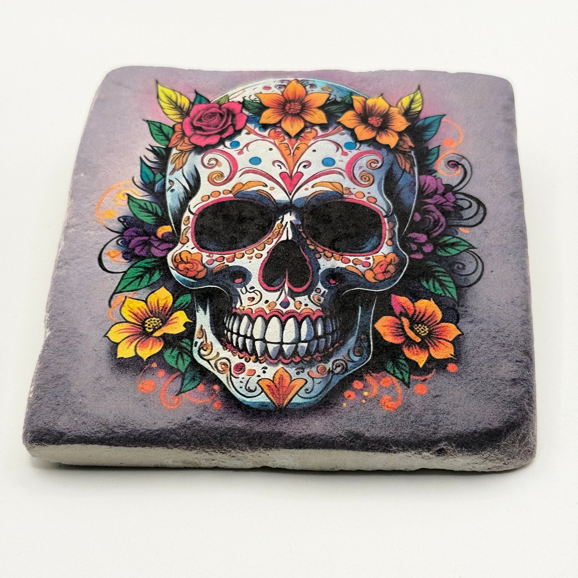 Dia De Los Muertos Skull Stone Coaster