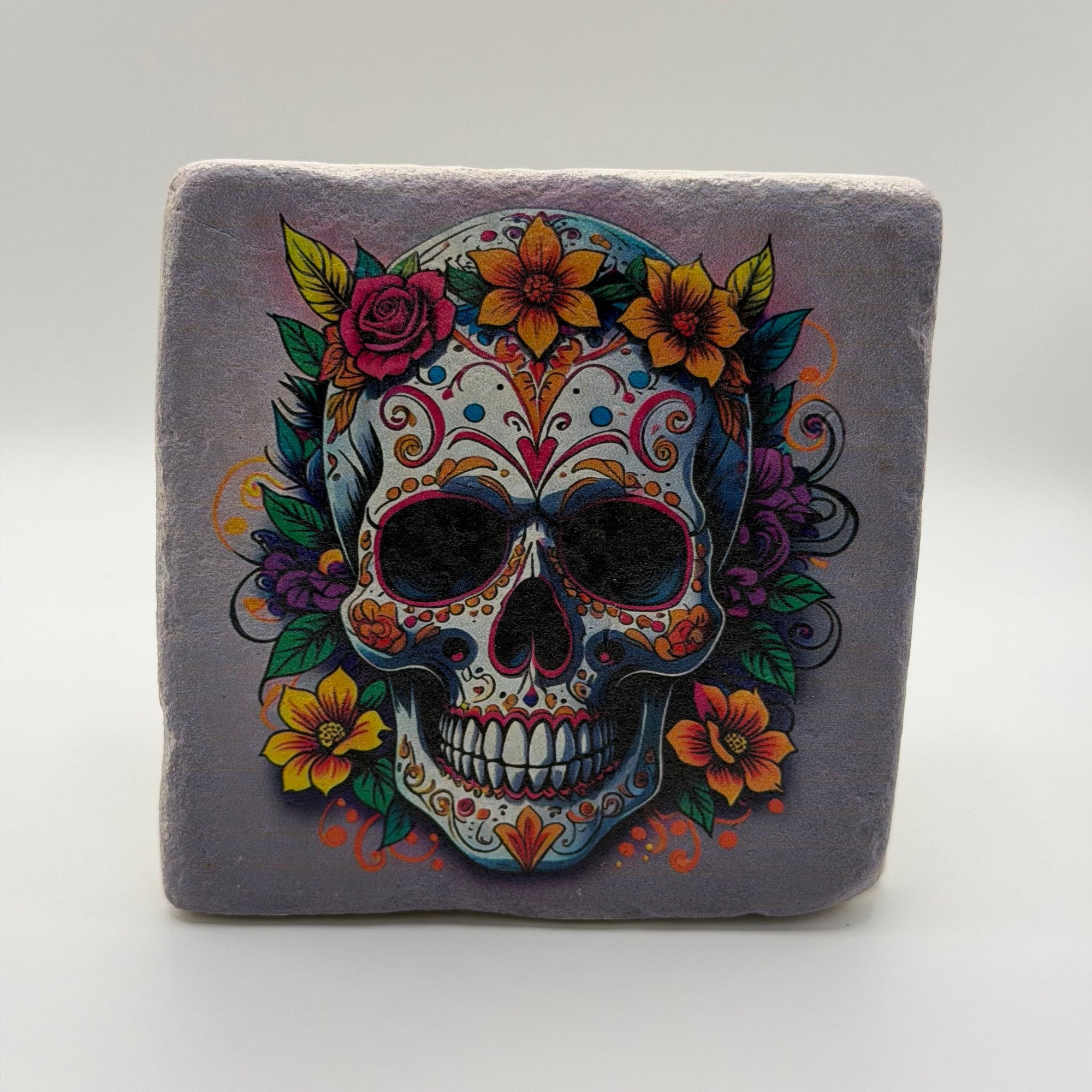 Dia De Los Muertos Skull Stone Coaster