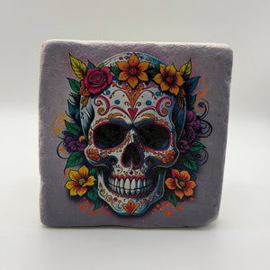 Dia De Los Muertos Skull Stone Coaster