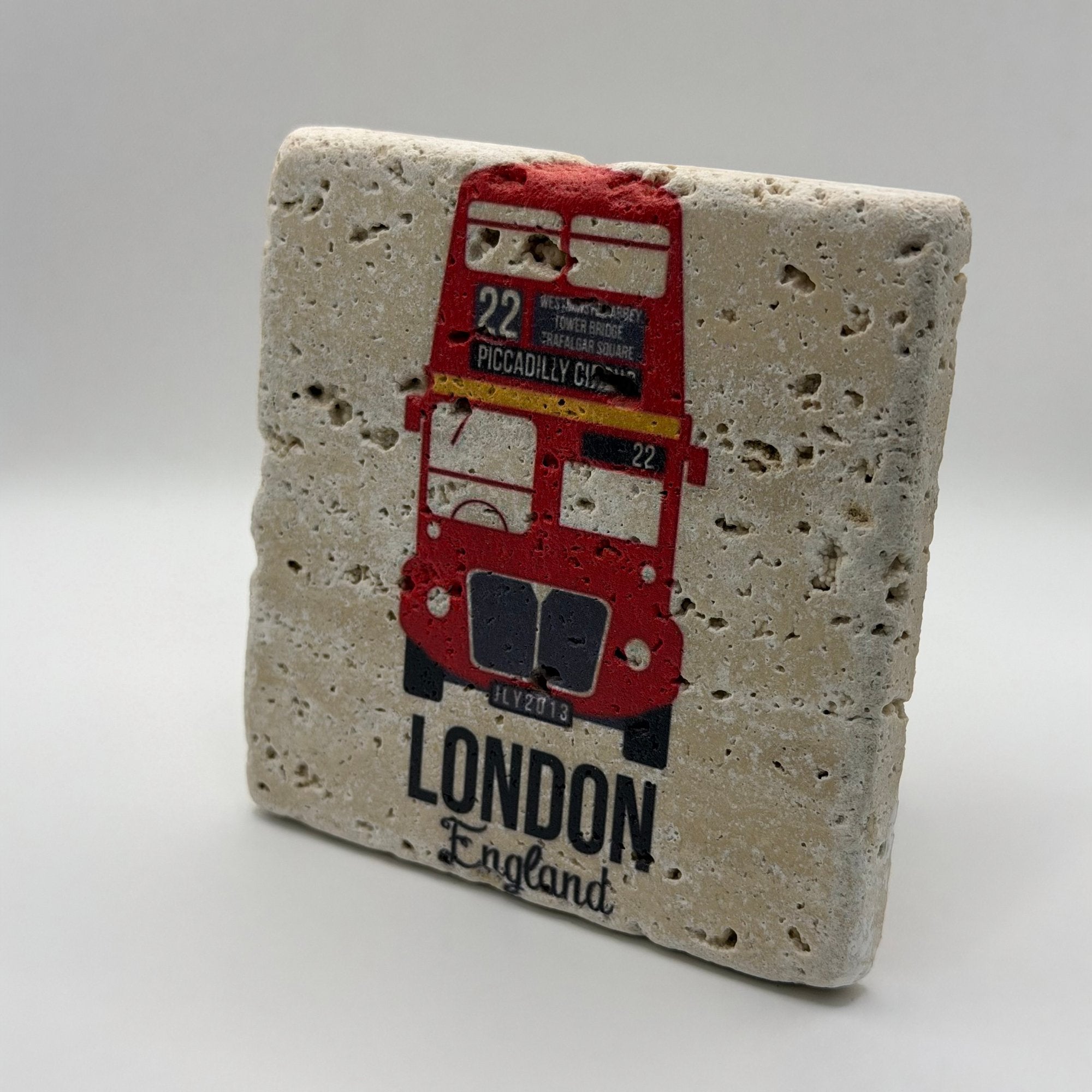 London Double Deck Bus Stone Coaster