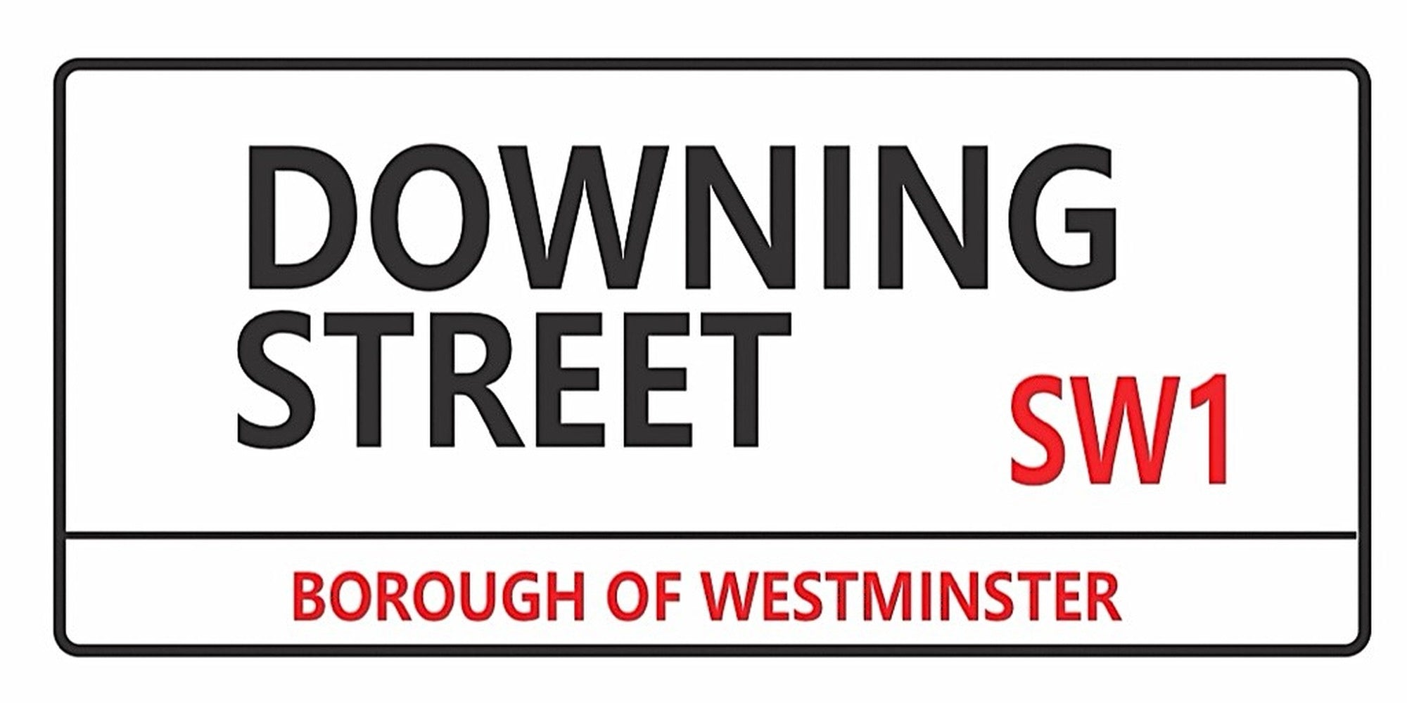 Downing Street London street sign design displayed as a decorative wall sign