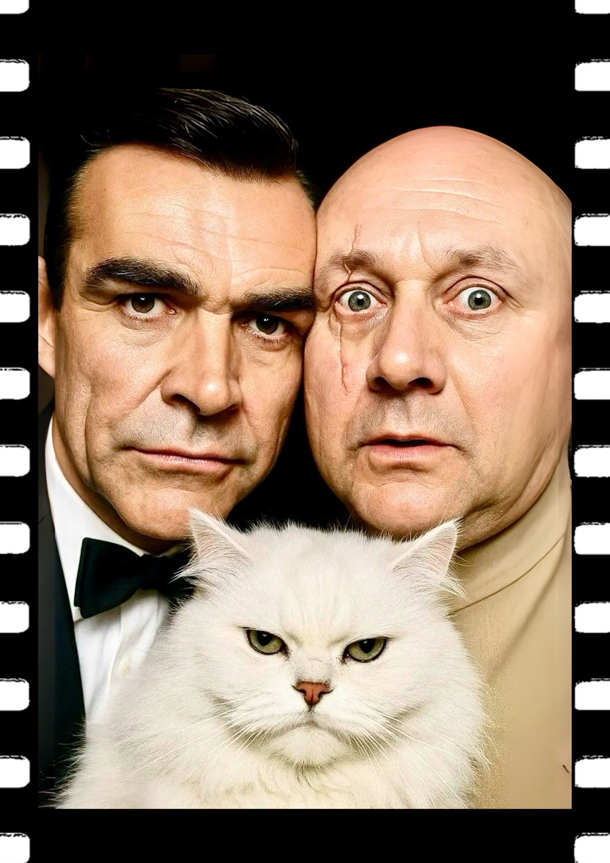 Dr. Evil and Cat artwork printed on MDF wall poster