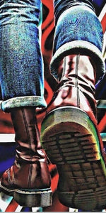 Dr. Martens Boots Skinhead Punk Culture design displayed as a decorative wall sign